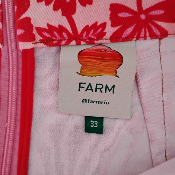 Farm Rio Red Belted Shorts 33 - Picture 10 of 12